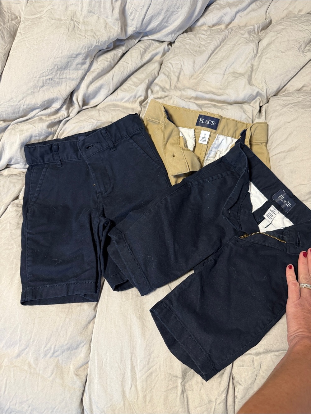 Place Boys' Navy and Khaki Uniform Short Set